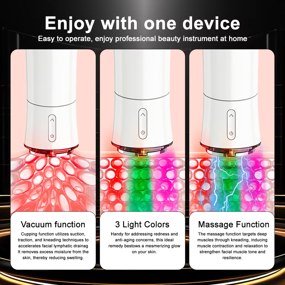 3-in-1 Facial Sculpting Vacuum & EMS Microcurrent Rejuvenator